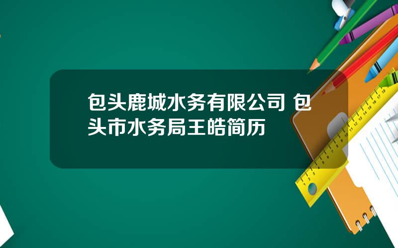 包头鹿城水务有限公司 包头市水务局王皓简历